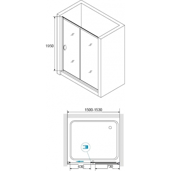 Душевая дверь в нишу RGW Passage PA-016 150x195 стекло прозрачное, профиль хром