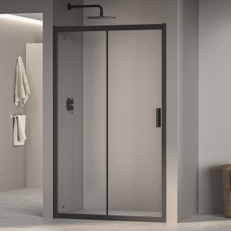 Душевая дверь в нишу RGW Passage PA-016B 130x195 стекло прозрачное, профиль чёрный