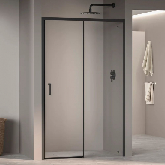 Душевая дверь в нишу RGW Passage PA-017B 130x195 стекло прозрачное, профиль чёрный