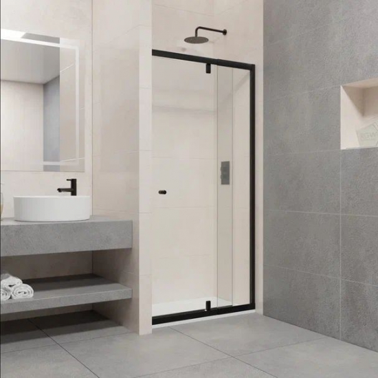 Душевая дверь в нишу RGW Passage PA-02B 120x185 стекло прозрачное, профиль чёрный