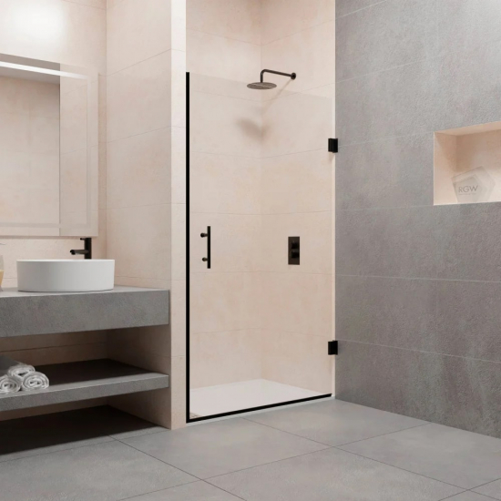 Душевая дверь в нишу RGW Passage PA-06B 70x195 стекло прозрачное, профиль чёрный