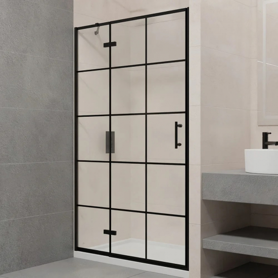 Душевая дверь в нишу RGW Passage PA-07B 100x195 стекло прозрачное, профиль чёрный L