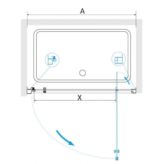 Душевая дверь в нишу RGW Passage PA-105 80x185 стекло прозрачное, профиль хром