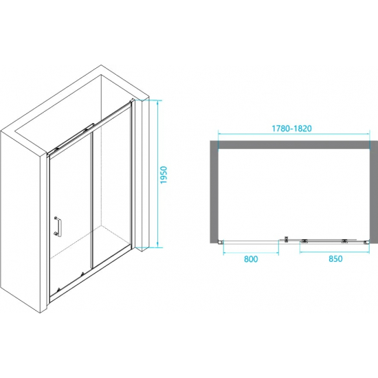 Душевая дверь в нишу RGW Passage PA-14 180x195 стекло прозрачное, профиль хром