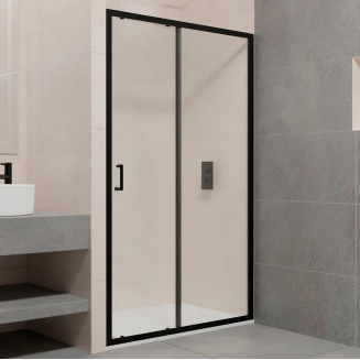 Душевая дверь в нишу RGW Passage PA-14B 180x195 стекло прозрачное, профиль чёрный