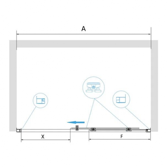 Душевая дверь в нишу RGW Passage PA-14Gb 130x195 стекло прозрачное, профиль золотой