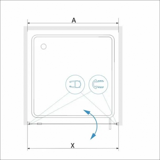 Душевая дверь в нишу RGW Stilvoll SV-02 90x200 стекло прозрачное, профиль хром