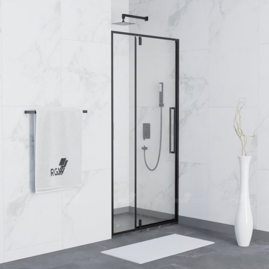 Душевая дверь в нишу RGW Stilvoll SV-03B 120x200 стекло прозрачное, профиль чёрный