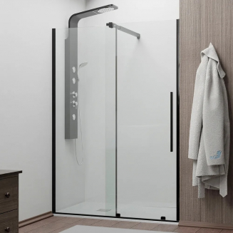 Душевая дверь в нишу RGW Tornado TO-18B 150x195 стекло прозрачное, профиль чёрный