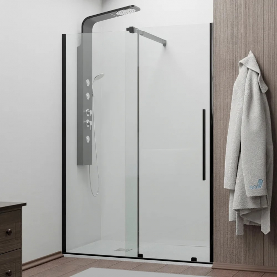 Душевая дверь в нишу RGW Tornado TO-18B 150x195 стекло прозрачное, профиль чёрный