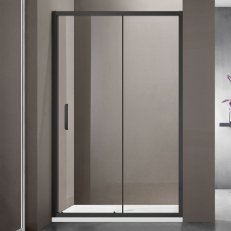 Душевая дверь в нишу SANTREK AQUA Iris-DF-1000-C-Matt Black 100x185 профиль чёрный