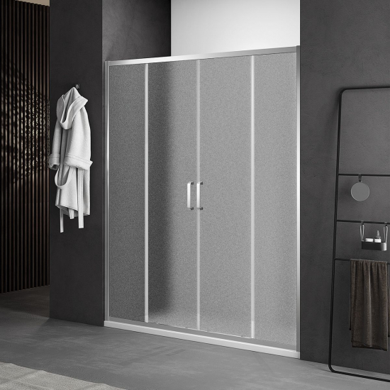 Душевая дверь в нишу SANTREK AQUA Iris-DF-1700-G-Chrome 170x185 стекло грейп, профиль хром