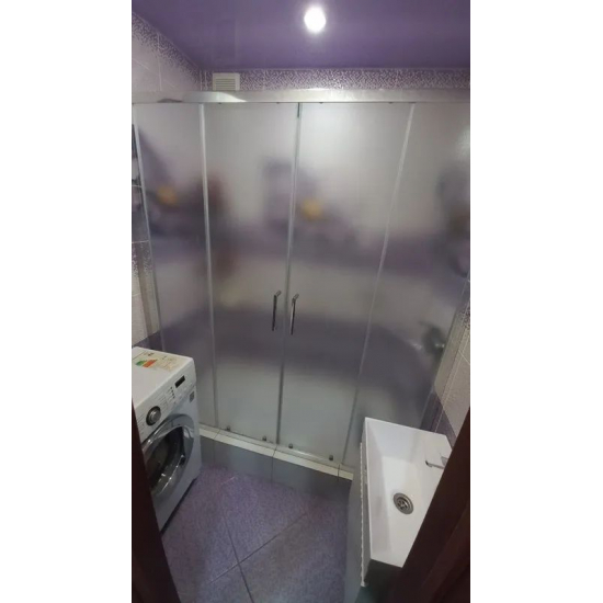 Душевая дверь в нишу SANTREK AQUA Lea-DF-1600-G-Chrome 160x185 стекло грейп, профиль хром