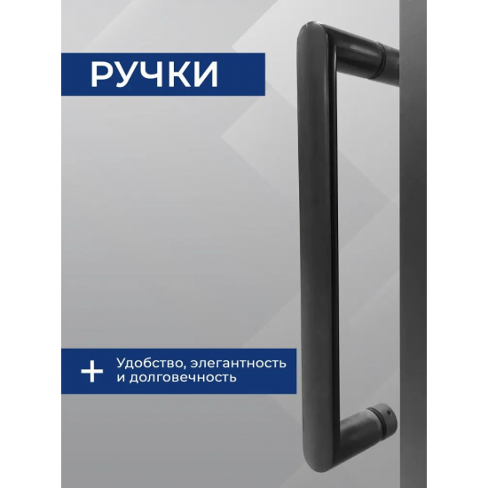 Душевая дверь в нишу SANTREK AQUA Lea-DF-1700-C-Matt Black 170x185 стекло прозрачное, профиль чёрный