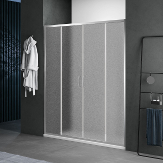Душевая дверь в нишу SANTREK AQUA Lea-DF-1700-G-Chrome 170x185 стекло грейп, профиль хром