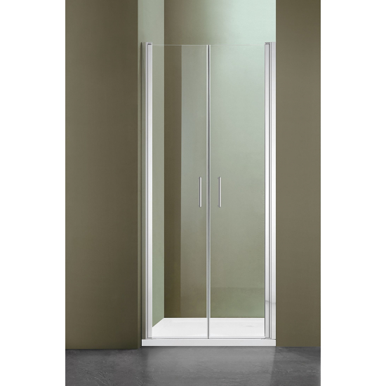 Душевая дверь в нишу SANTREK AQUA Luna-2DP-800-C-Chrome 80x185 стекло прозрачное, профиль хром