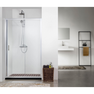 Душевая дверь в нишу SANTREK AQUA Time-DF-1200-C-Chrome 120x195 стекло прозрачное, профиль хром