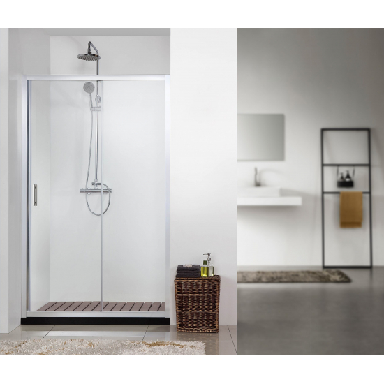 Душевая дверь в нишу SANTREK AQUA Time-DF-1200-C-Chrome 120x195 стекло прозрачное, профиль хром