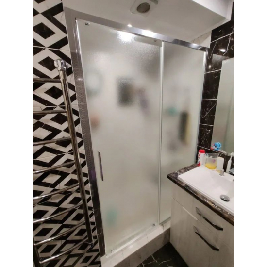 Душевая дверь в нишу SANTREK AQUA Time-DF-1200-G-Chrome 120x195 стекло грейп, профиль хром