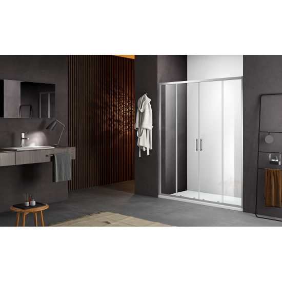 Душевая дверь в нишу SANTREK AQUA Time-DF-1700-G-Chrome 170x195 стекло грейп, профиль хром