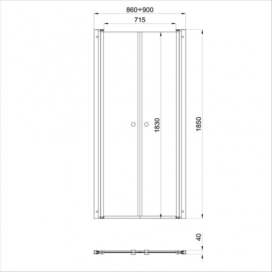 Душевая дверь в нишу ТРИТОН Дабл 90