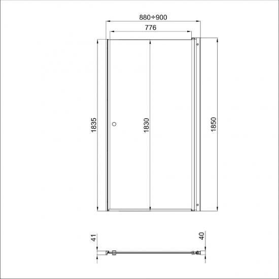 Душевая дверь в нишу ТРИТОН Уно 90
