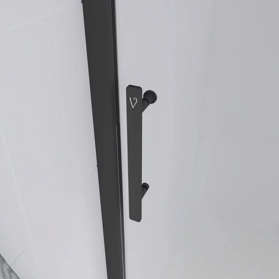 Душевая дверь в нишу VECONI Evo 100 B 110x195 стекло тонированное, профиль чёрный