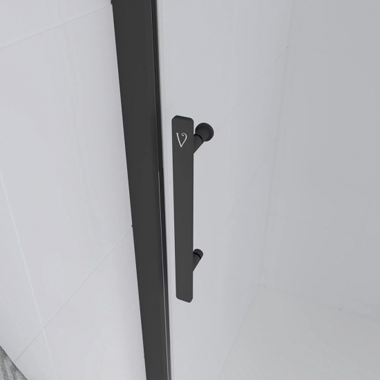 Душевая дверь в нишу VECONI Evo 100 B 130x195 стекло тонированное, профиль чёрный