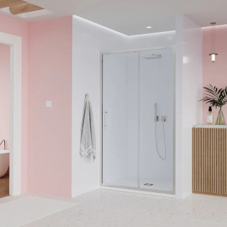 Душевая дверь в нишу VECONI Evo 100 CH 170x195 стекло прозрачное, профиль хром