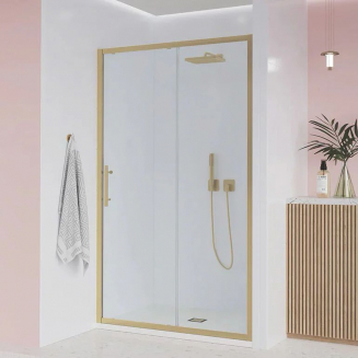Душевая дверь в нишу VECONI Evo 100 G 130x195 стекло прозрачное, профиль золото