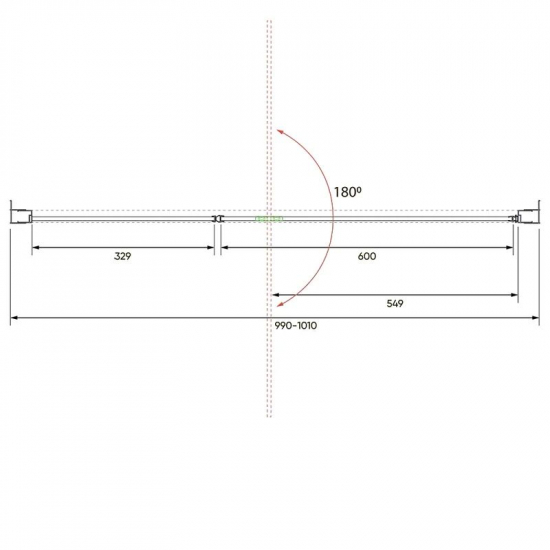 Душевая дверь в нишу VECONI Vianno VN-34 100x195 стекло прозрачное, профиль хром