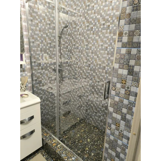 Душевая дверь в нишу VECONI Vianno VN-40 140x185 стекло прозрачное, профиль хром