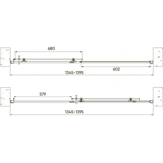 Душевая дверь в нишу VECONI Vianno VN-72 140x190 стекло прозрачное, профиль хром