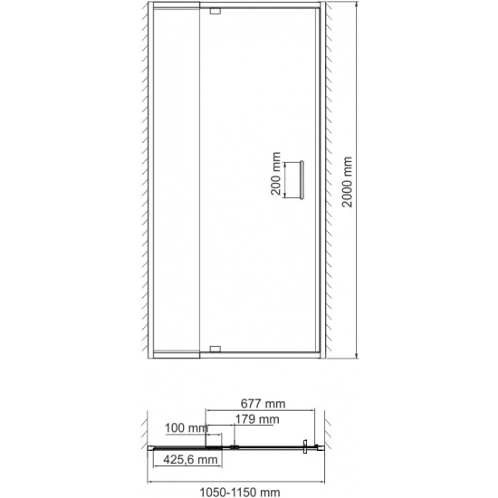 Душевая дверь в нишу WASSERKRAFT Berkel 48P13 110x200