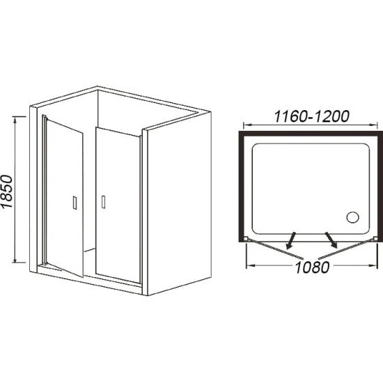 Душевая дверь в нишу WeltWasser WW600 600K2-120