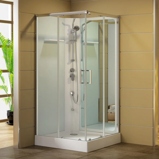 Душевая кабина AQUANET Passion S 2.0 90x90, профиль хром, стекло прозрачное