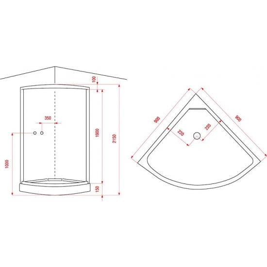 Душевая кабина АRCUS AS-102 90x90x215