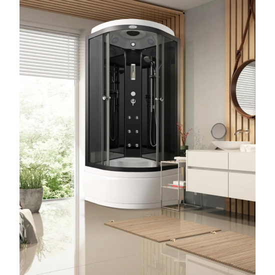 Душевая кабина АRCUS AS-110 100x100x215 с высоким поддоном, с сиденьем