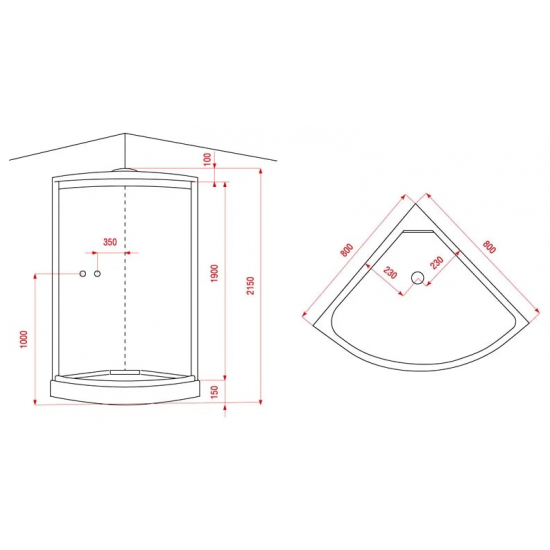 Душевая кабина АRCUS AS-112 80x80x215