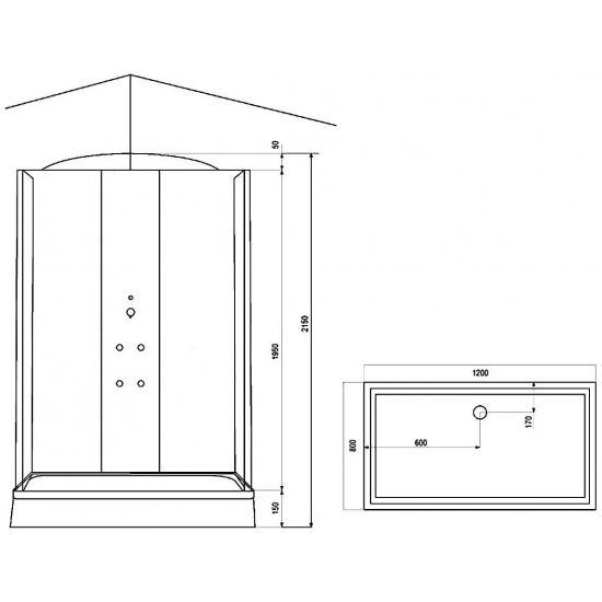 Душевая кабина АRCUS AS-119 120x80x215