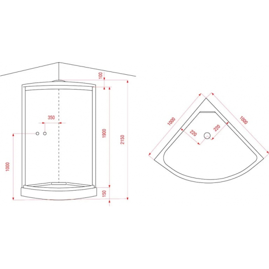 Душевая кабина АRCUS AS-122 100x100x215