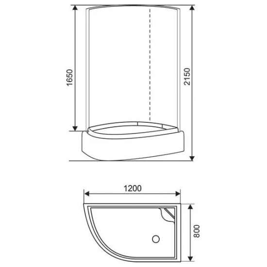 Душевая кабина ARCUS Style ES-309GWP R 120x85x215 с высоким поддоном, с сиденьем