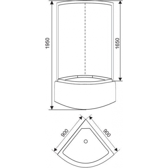 Душевая кабина ARCUS Style S-02 90x90x195 без крыши