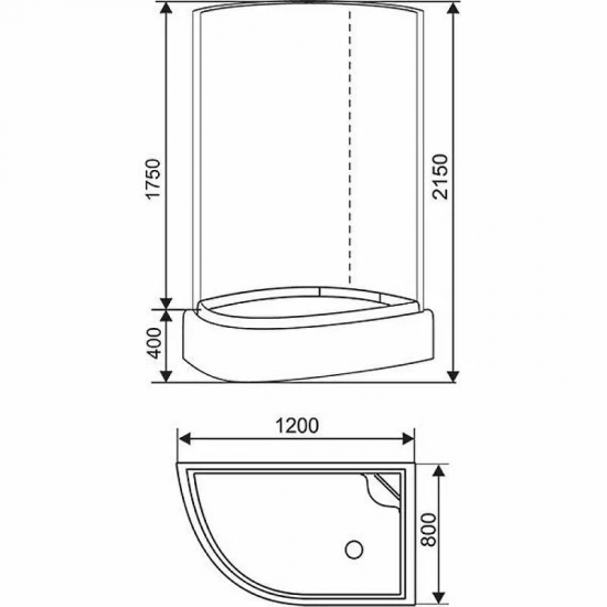 Душевая кабина ARCUS Style S-09R 120x80x215 с высоким поддоном, с сиденьем