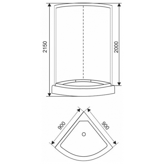 Душевая кабина ARCUS Style S-12G 90x90x215