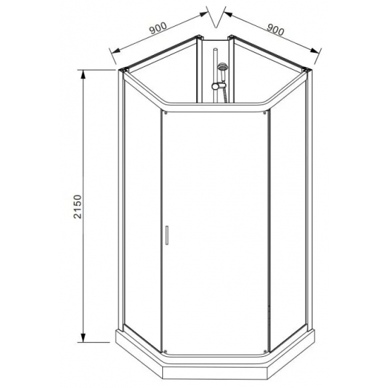 Душевая кабина BRAVAT WATERFALL 90x90x214
