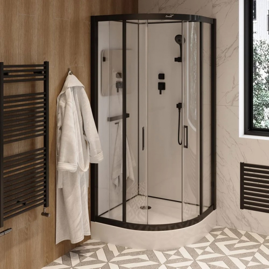 Душевая кабина Cerutti Spa Viva 101B 100x100, профиль черный