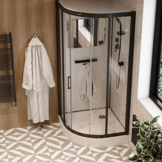 Душевая кабина Cerutti Spa Viva 91B 90x90, профиль чёрный