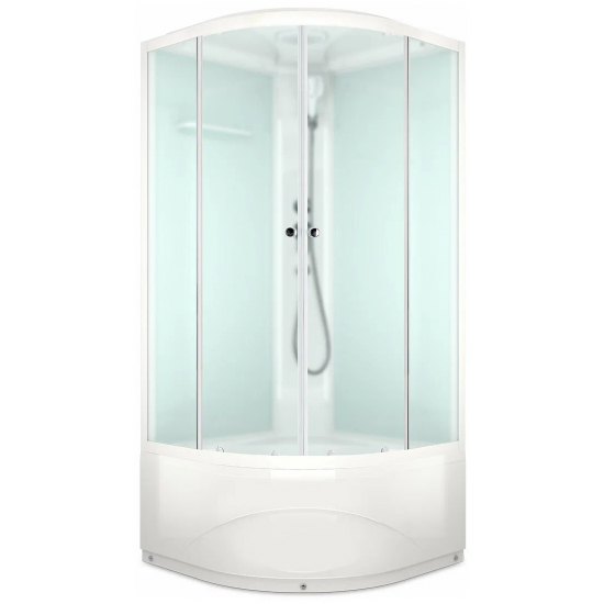Душевая кабина Domani-Spa Delight Slim 88  80х80 белые стенки, сатин-матированные стекла