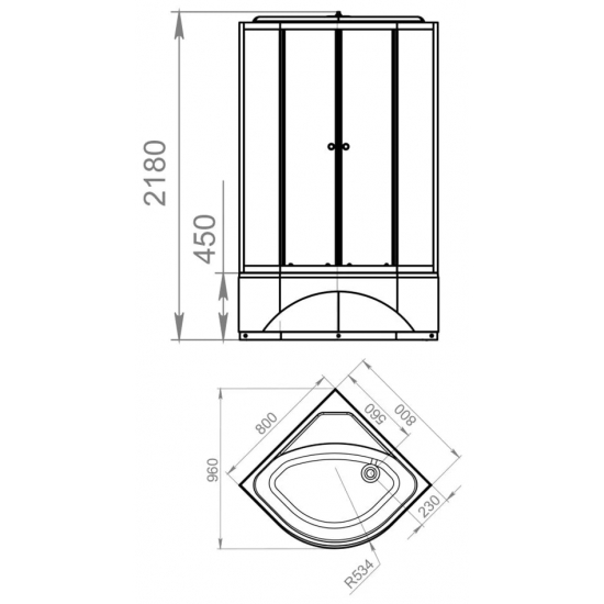 Душевая кабина Domani-Spa Delight Slim 88  80х80 белые стенки, сатин-матированные стекла